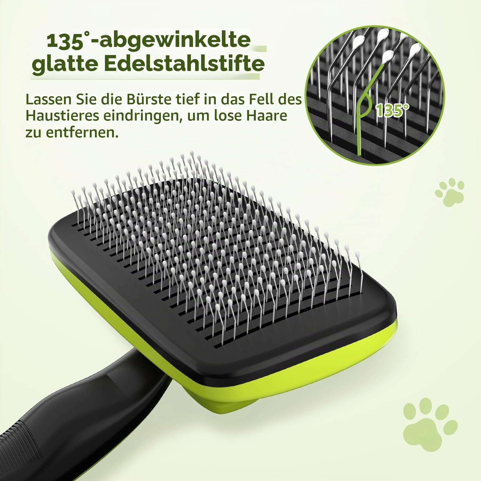 Selbstreinigende Fellbürste